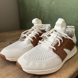 Women's White and Brown Athletic Shoes